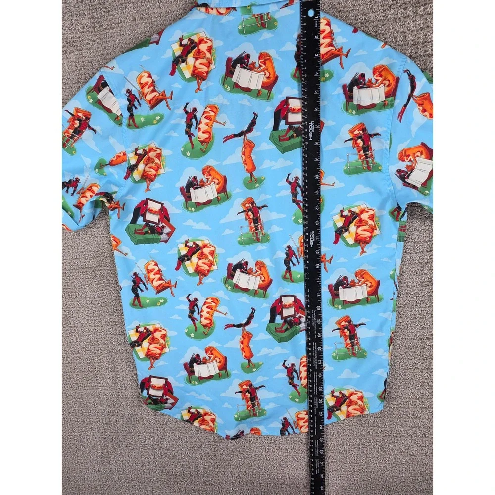 RSVLTS‎ Marvel Deadpool Chimichanga Dreams KUNUFLEX S/S Button Down Shirt Medium